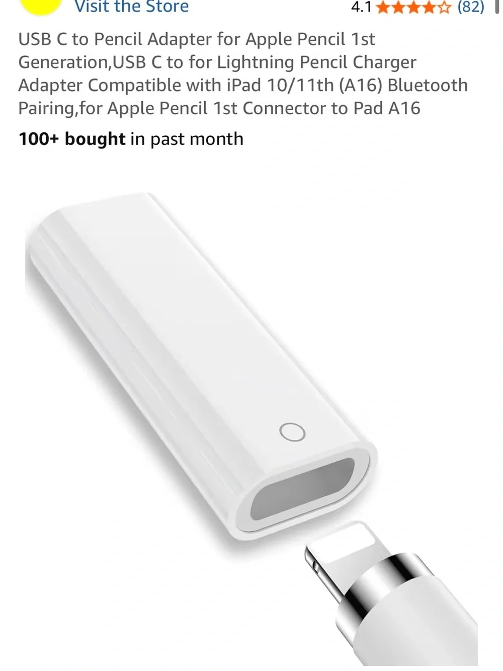 USB-C to Lightning Pencil Adapter - White